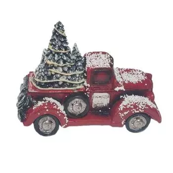 Красный грузовик, украшение на рождественскую елку, интересная модель транспортного средства, интересное настольное украшение, праздничные украшения