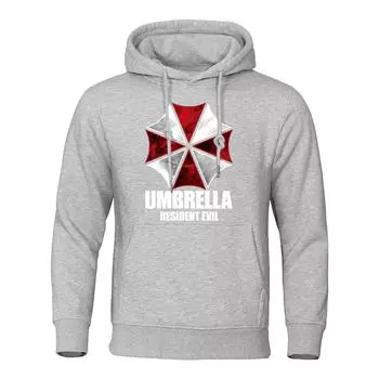 Красный и белый защитный зонтик толстовка мужская свободная толстовка модный пуловер толстовка свободная одежда S