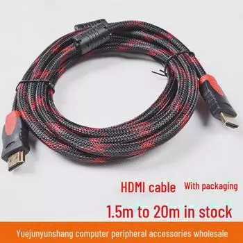 Красный и черный HDMI-кабель с двойным магнитным кольцом, доступен длиной 1,5 м, 3 м или 10 м, версия 1.4 для видео высокой четкости 3 cm