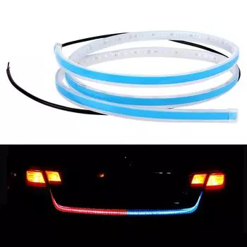 Красный и синий автомобильный стробоскопический светильник 1,2 м 12 В, атмосферная лампа, задний фонарь, автоматическое окружающее освещение, сигнальная лампа на дверь автомобиля, 168 светодиодных полос