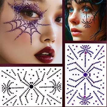 Красный инопланетный бриллиант наклейки для макияжа музыкальный фестиваль DIY глаза лицо драгоценности наклейки вечеринка косплей Хэллоуин поддельные татуировки