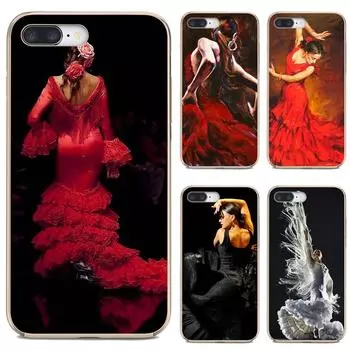 Красный испанский танцор фламенко Art для BQ Aquaris C U2 UV X2 X Lite Pro Plus E4.5 X5 E5 4G 6040L Magic S 5059 Мягкий чехол из ТПУ Aquaris C