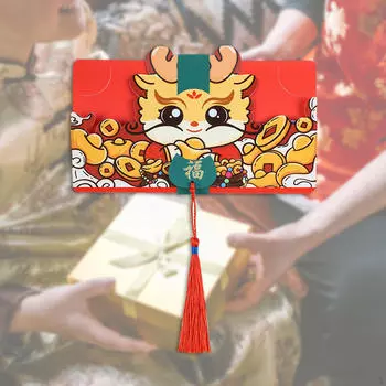 Красный конверт Хонг по китайскому лунному году, складные пакеты на день рождения 8 Card Slot