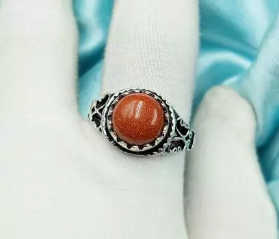 Красный коралл, драгоценный камень, стерлинговое серебро 925 пробы, позолоченное ювелирное кольцо в стиле бохо, США, размер 10, NCR-R57