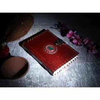 Красный кожаный журнал ручной работы, винтажный антикварный блокнот для рисования с краями, подарок 7 x 5 in коричневый