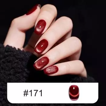 Красный кристаллический лак для ногтей «кошачий глаз» Ruby Nail Art