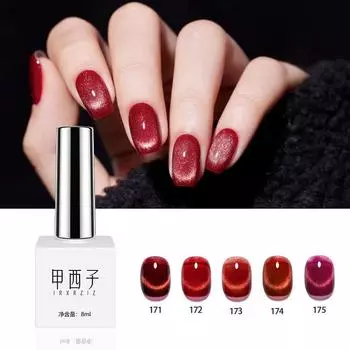 Красный кристаллический лак для ногтей «кошачий глаз» Ruby Nail Art