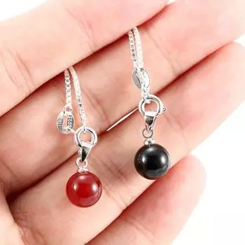 Красный круглый камень Женские ювелирные изделия Натуральный агат сердолик кулон ожерелье дикие ретро ювелирные изделия 8 мм красный