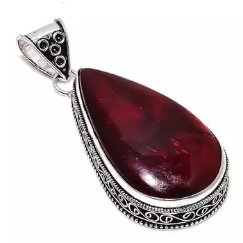 Красный лабрадорит драгоценный камень ручная работа 925 стерлингового серебра ювелирное изделие кулон 2.56 V2K75
