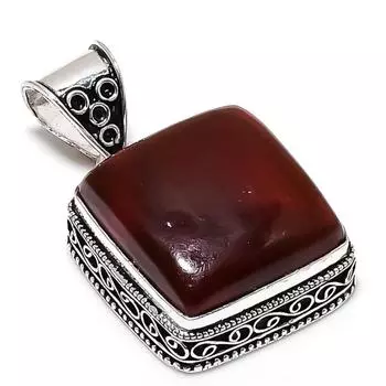 Красный лабрадорит драгоценный камень ручная работа 925 стерлингового серебра ювелирное изделие кулон 1.77 k1t78