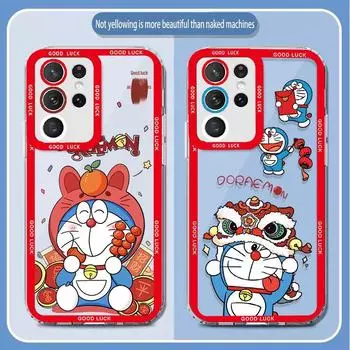 Красный Lion Dance Samsung S21 объектив всеобъемлющий чехол для S21 Plus, A22 прозрачный чехол Samsung S20