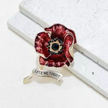 Красный мак сплав масляная капля брошь брошь, стразы цветы популярные растения булавки аксессуары