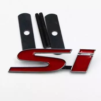 Красный металлический значок на решетке капота SI, автомобильный Стайлинг для Civic Accord Fit crv HRV Jazz, автомобильный гриль, эмблема, аксессуары красный
