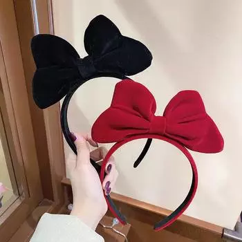 Красный ободок Belvet Bow Рождественский красный ободок Рождественский реквизит для фотосессии Головной убор Украшения Принцесса Рождественская повязка на голову Аксессуары для волос