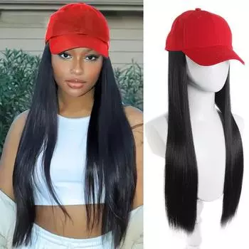 Красный парик с длинными прямыми волосами, модный и удобный, многофункциональный и регулируемый, подходит всем женщинам.