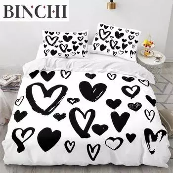 Красный пододеяльник с сердечками для любви, роскошный комплект постельного белья в романтическом стиле для пары, подарки на День святого Валентина для подруги, украшение спальни 70x133cm 2pcs