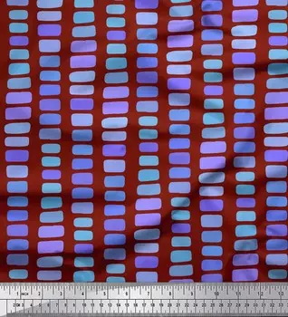 Красный японский креп-сатин Soimoi, мазок кисти, абстрактные принты на ткани, 42 дюйма на метр 42 Inch Wide - Poly Crepe красный