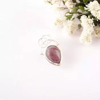 Красный родохрозит драгоценный камень 925 проба серебро ювелирные изделия ручной работы кулон на Рождество PP-56-26