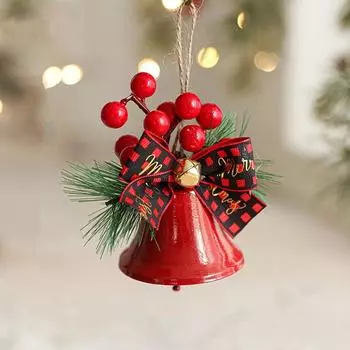 Красный рождественский бант-колокольчик, кулон с приятным звуком, ручная работа, рождественский колокольчик, своими руками, изысканные подвесные колокольчики для рождественской елки other