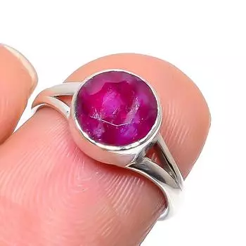 Красный Рубин(Смоделированный) Кольцо из серебра 925 пробы с драгоценными камнями ручной работы S.6 T5A56