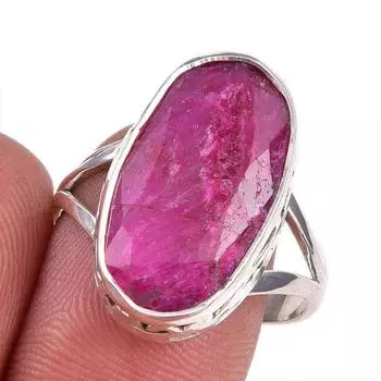 Красный Рубин(Смоделированный) Кольцо из серебра 925 пробы с драгоценными камнями ручной работы S.10 Y9F24