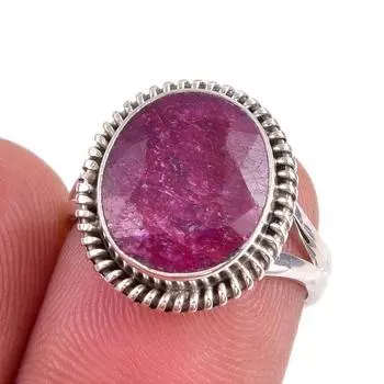 Красный Рубин(Смоделированный) Кольцо из серебра 925 пробы с драгоценными камнями ручной работы S.6 y3S41