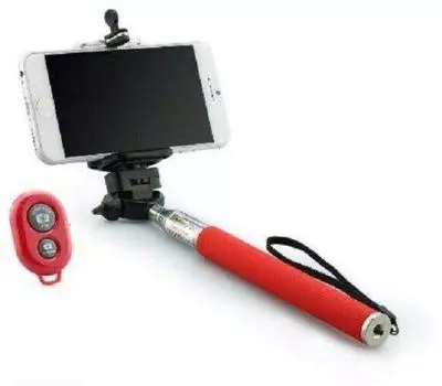 КРАСНЫЙ СЕЛФИ-ПОЛЮС С КНОПКОЙ BLUETOOTH