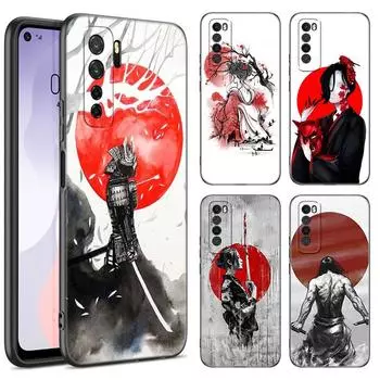 Красный солнечный японский аниме черный чехол для телефона Huawei Nova 11 12 Ultra 9 10 SE Pro 11E 11i 12i Y70 Plus Y60 Y61 Y71 Y72 Y90 Y91 Huawei Nova 9 Pro