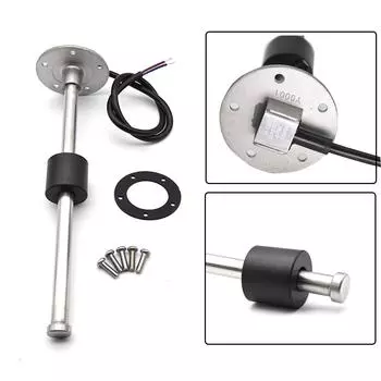 Красный свет 2 52 мм указатель уровня топлива с датчиком уровня топлива из нержавеющей стали 0~190 Ом для автомобиля, лодки, яхты, морского судна 12 В 24 В