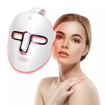 Красный свет для лица, светодиодная маска, косметический инструмент, маска для ухода за кожей лица One Size белый