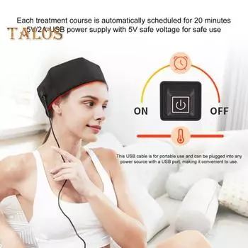 Красный светотерапевтический колпачок для роста волос для восстановления роста волос, двухволновая фототерапевтическая шапочка для мужчин и женщин, улучшение здоровья кожи головы, блеск, уменьшение перхоти красный