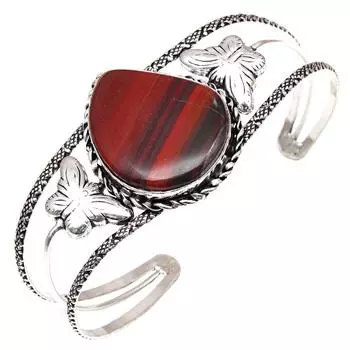 Красный тигровый глаз драгоценный камень антикварные ювелирные изделия браслеты-манжеты 7 регулируемые