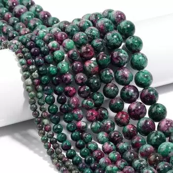 Красный/зеленый камень эпидот зоизит, бусины-разделители для изготовления ювелирных изделий, браслет «сделай сам», 4/6/8/10/12 мм, модные аксессуары для рукоделия, подарок Dia 4mm