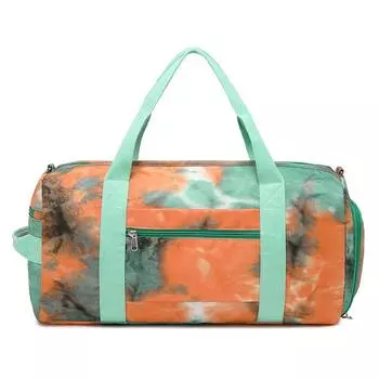 Красный, зеленый, контрастный, большая вместительная сумка для сухого и влажного разделения, сумка для йоги для путешествий на короткие расстояния, водонепроницаемая дорожная сумка для багажа 44*21*22cm