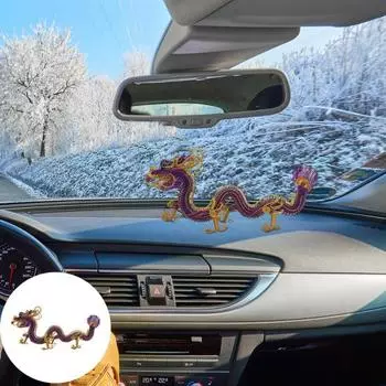 Красочная алюминиевая проволока, плетение, фигурка китайского дракона, миниатюрный зодиакальный дракон, ремесленный орнамент, креативная модель животного, украшение для автомобиля, домашнего офиса фиолетовый