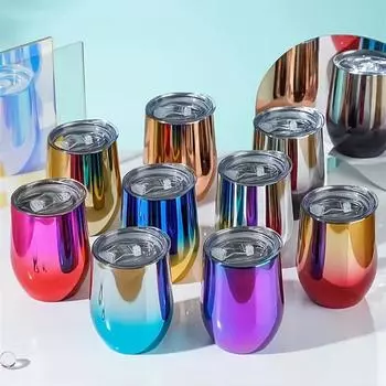 Красочная чашка Yerba Mate с крышкой с двойными стенками, нержавеющая сталь 304, 12 унций, кофе, холодные напитки, кружка Mate, набор с щеткой для чистки соломы 12OZ