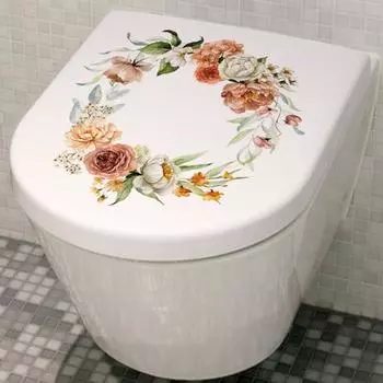 Красочная цветочная наклейка на унитаз, съемная самоклеящаяся водостойкая ПВХ настенная наклейка для ванной комнаты, художественное украшение, товары для дома Flower