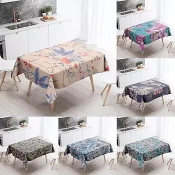 Красочная цветочная скатерть, устойчивая к пятнам, водостойкая обеденный стол, домашний декор, прямоугольная кухонная столешница для камина 40x70cm