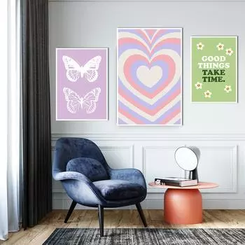 Красочная датская пастельная живопись, печать, настенное искусство, постер на холсте, эстетическая картина для кухни, гостиной, детской комнаты, домашнего декора Cuadros 21x30cm No Framed