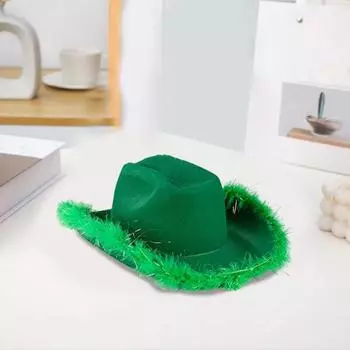Красочная джинсовая ковбойская шляпа Yousheng, стильный дизайн унисекс, многофункциональная ковбойская шляпа широкого применения для универсального западного образа зелёный