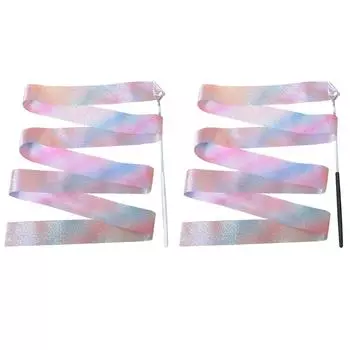 Красочная гимнастическая лента R # 2/4 м, эстетическая сверкающая танцевальная лента для талантов Sh Black