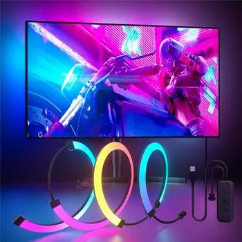 Красочная и плавная подсветка компьютера с цветными световыми эффектами RGB, синхронизирующимися с подсветкой экрана, светодиодная подсветка. DX23014-1-24inch как