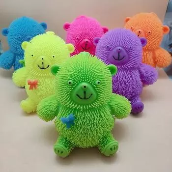 Красочная игрушка-медведь, мягкая игрушка из TPR, мультяшный медведь, хлюпает игрушка, креативный сенсорный стресс Large