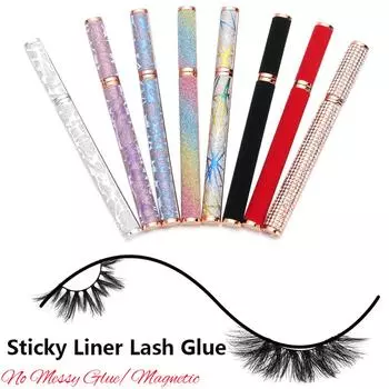 Красочная клейкая подводка Magic Lash Glue Подводка для глаз Ручка 2 в 1 Подводка для глаз Самоклеящаяся подводка для глаз