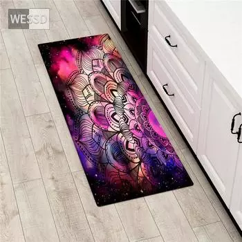 Красочная ковровая дорожка Мандала для гостиной в этническом стиле, кухонный коврик из пены с эффектом памяти, ковер для ванной комнаты, нескользящий 40x60cm