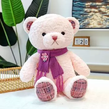 Красочная кукла-мишка, кукла-обнимашка, плюшевая игрушка, подарок на день рождения для девочки, кукла 45cm0.38kg розовый