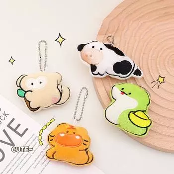 Красочная милая непослушная змея плюшевая игрушка кукла мультяшная маленькая змея плюшевая игрушка брелок для ключей украшение для спальни кукла-талисман знак зодиака подарок cattle