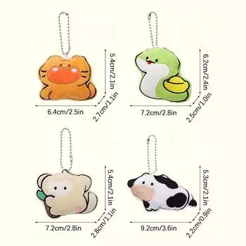 Красочная милая непослушная змея плюшевая игрушка кукла мультяшная маленькая змея плюшевая игрушка брелок для ключей украшение для спальни кукла-талисман знак зодиака подарок cattle