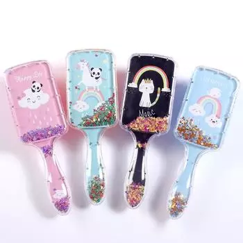 Красочная мультяшная воздушная подушка для расчески - прозрачная пластиковая массажная расческа для детей