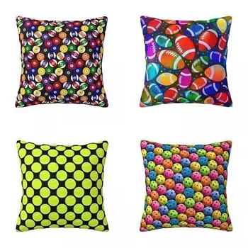 Красочная наволочка с мячом, летний чехол на молнии для спальни, американский футбол, забавный чехол 40x40cm